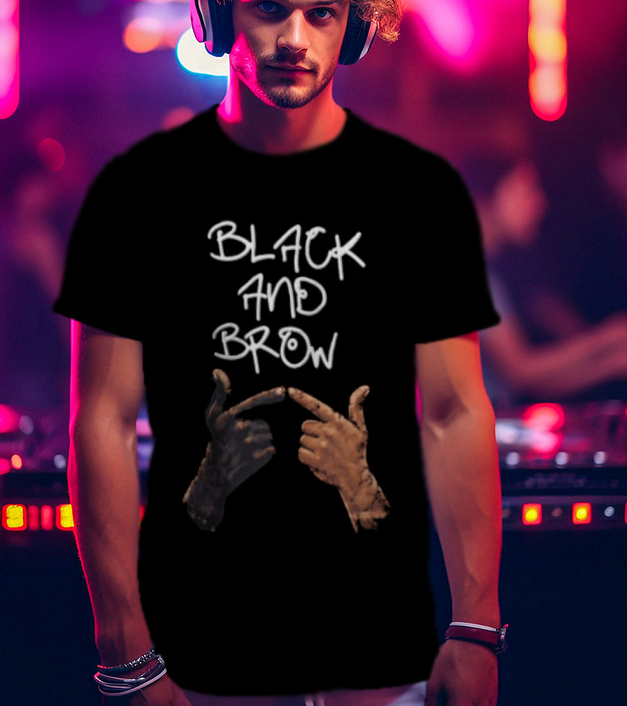 Black And Brown Hand Gesture T-Shirt