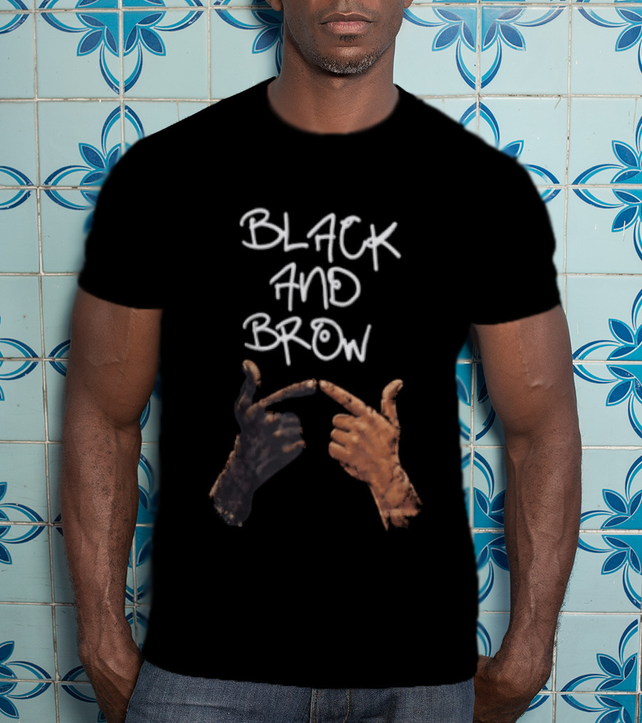 Black And Brown Hand Gesture T-Shirt