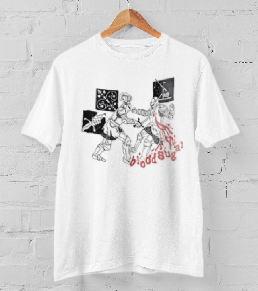 Blood Sugar Knights Duel Medieval Combat Flames T-Shirt