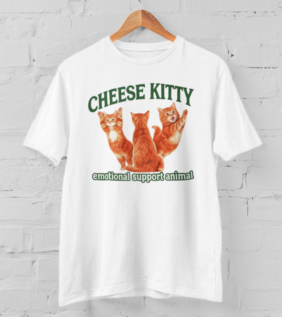 Cheese Kitty Emotional Support Animal Cats T-Shirt