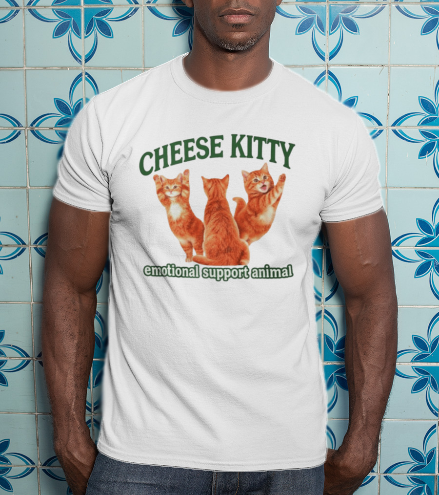 Cheese Kitty Emotional Support Animal Cats T-Shirt