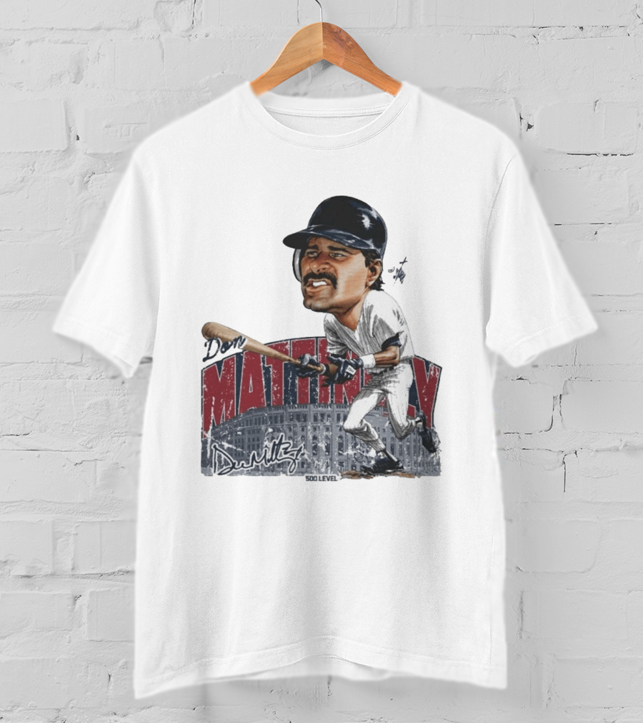Don Mattingly New York 500 Level Bruce Stark Collection Baseball Stadium T-Shirt