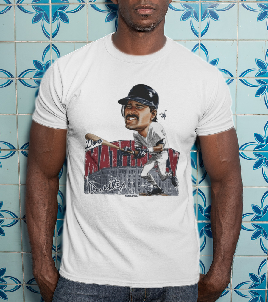 Don Mattingly New York 500 Level Bruce Stark Collection Baseball Stadium T-Shirt
