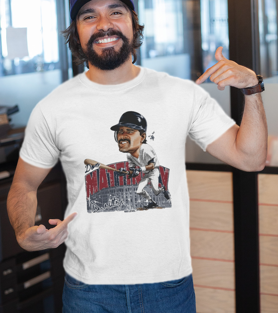 Don Mattingly New York 500 Level Bruce Stark Collection Baseball Stadium T-Shirt