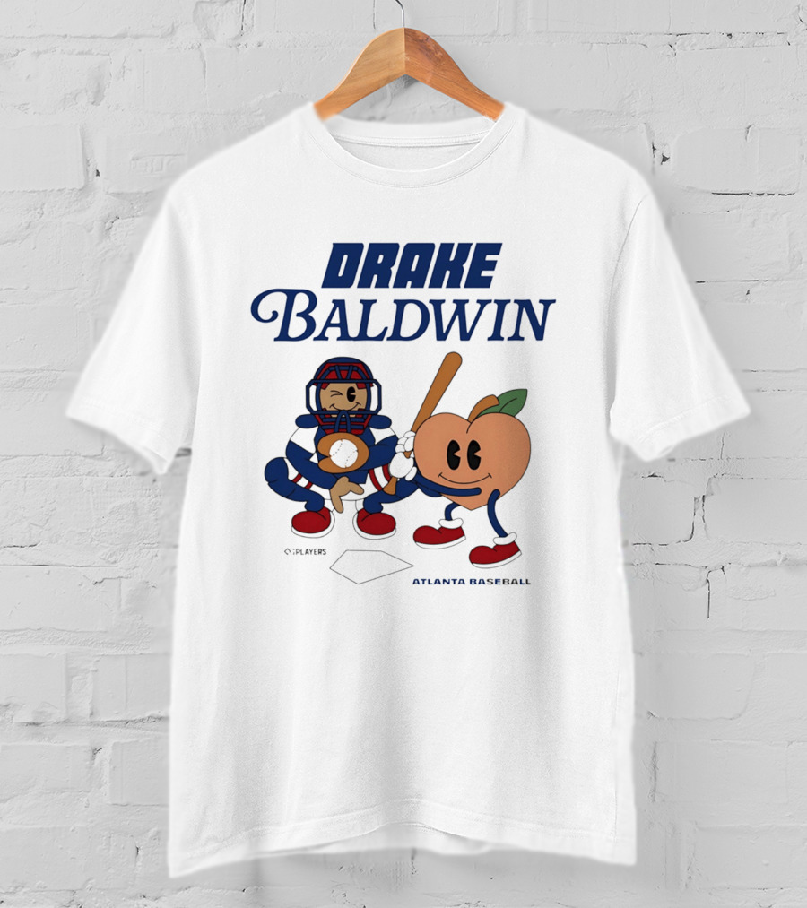 Drake Baldwin Animated Players Atlanta Baseball Peachtree T-Shirt