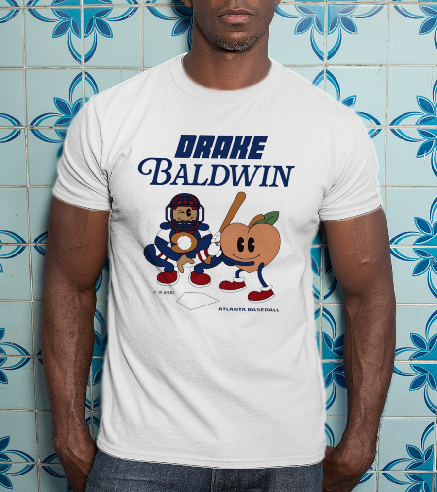 Drake Baldwin Animated Players Atlanta Baseball Peachtree T-Shirt