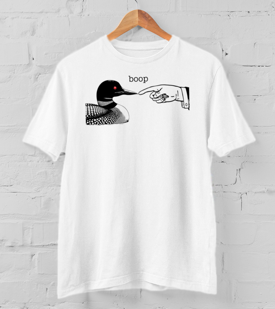 Loon Boop Minnesota Finger Touching Bird T-Shirt