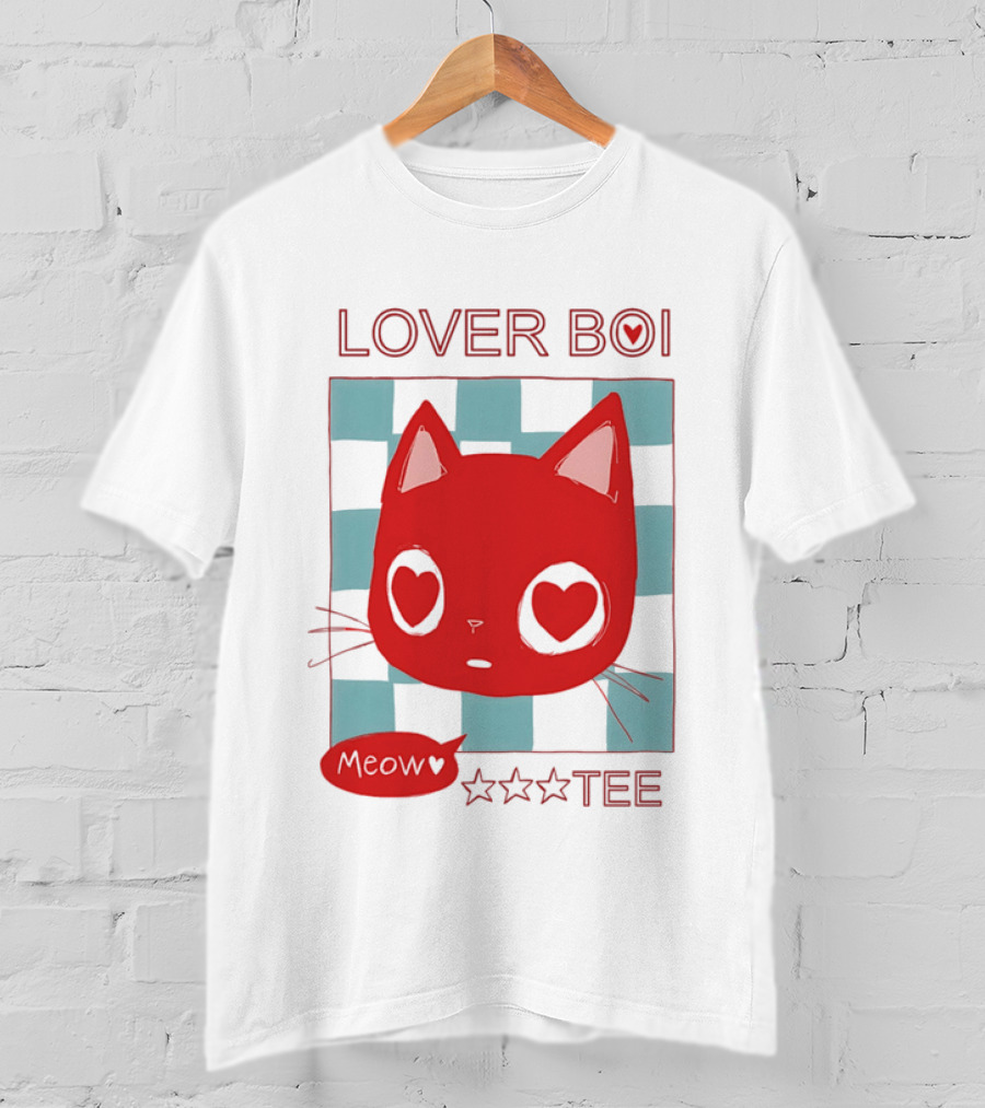 Lover Boi Meow Red Cat Star T-Shirt