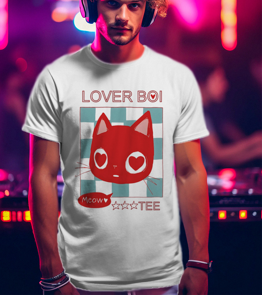 Lover Boi Meow Red Cat Star T-Shirt