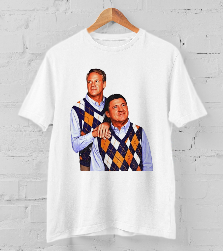 LSU Coaches Step Brothers Argyle Sweater Lane Kiffin T-Shirt