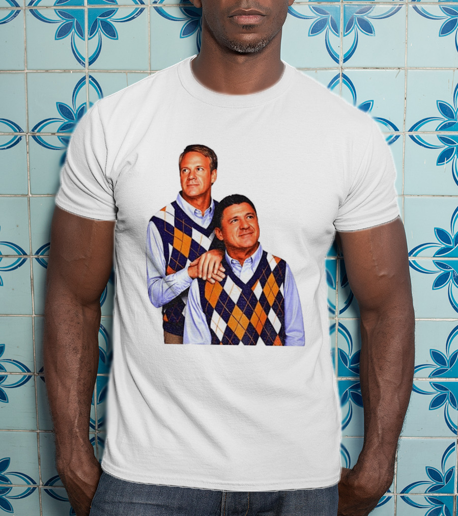 LSU Coaches Step Brothers Argyle Sweater Lane Kiffin T-Shirt