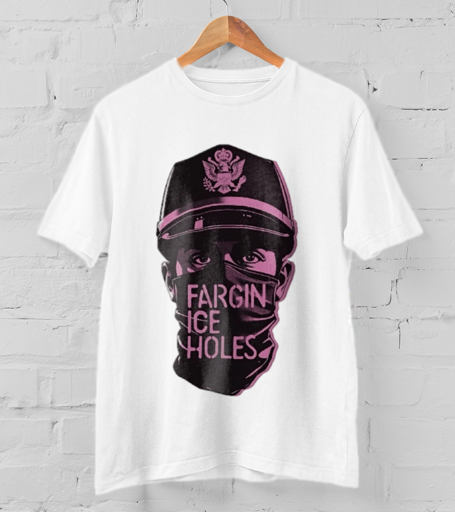 Fargin Ice Holes Masked Officer Police Cap Eagle T-Shirt