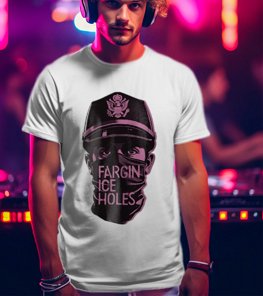 Fargin Ice Holes Masked Officer Police Cap Eagle T-Shirt