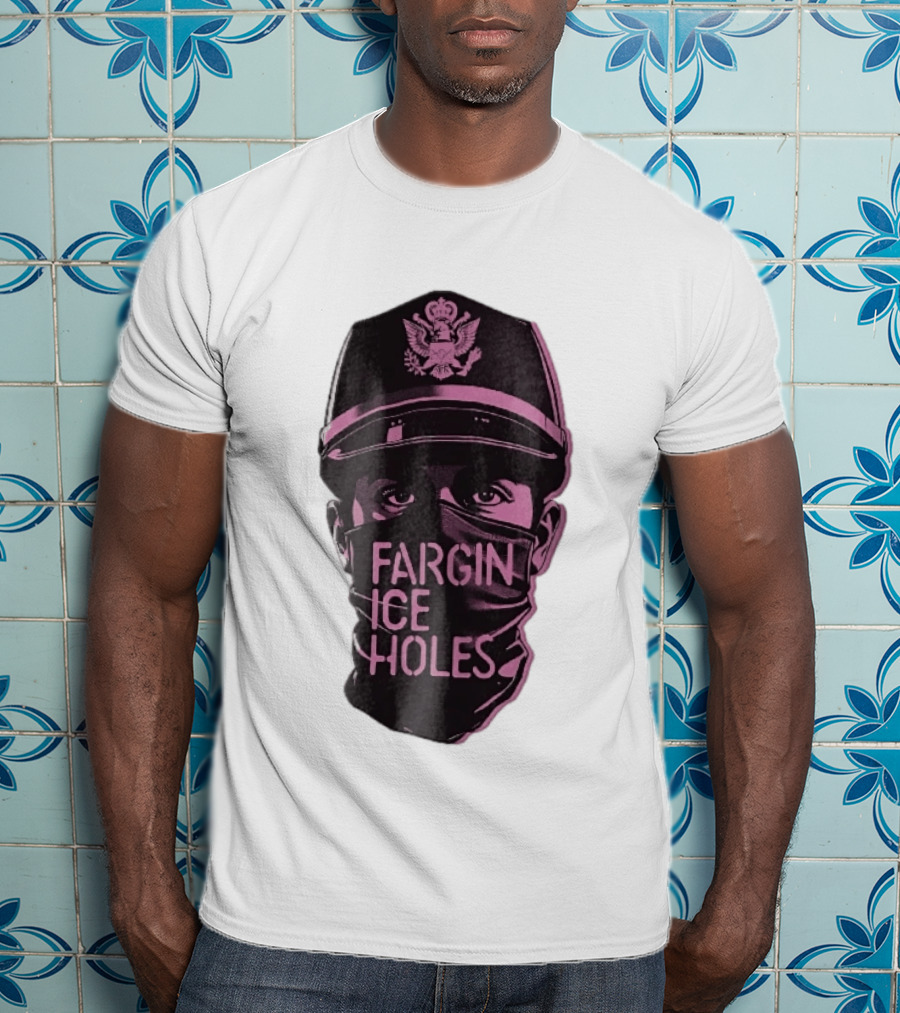 Fargin Ice Holes Masked Officer Police Cap Eagle T-Shirt