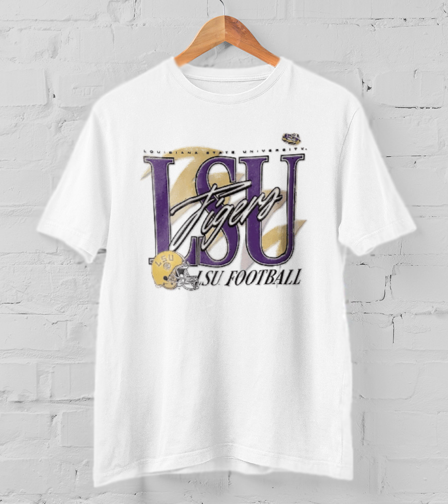 LSU Tigers Louisiana State University Football Yellow Helmet T-Shirt