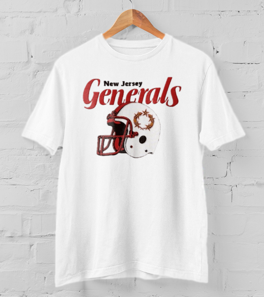 New Jersey Generals Distressed Helmet Five Stars T-Shirt