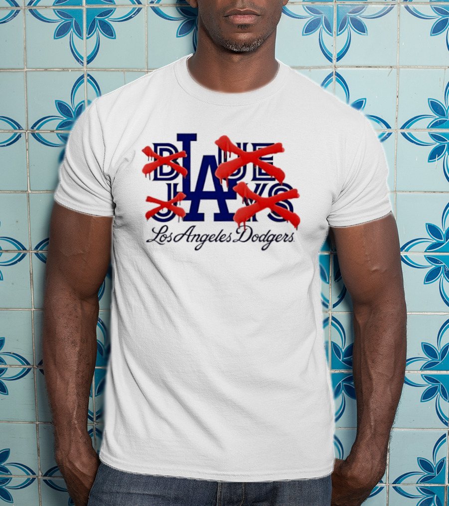 Blue Jays Los Angeles Dodgers Dripping Red X Marks T-Shirt