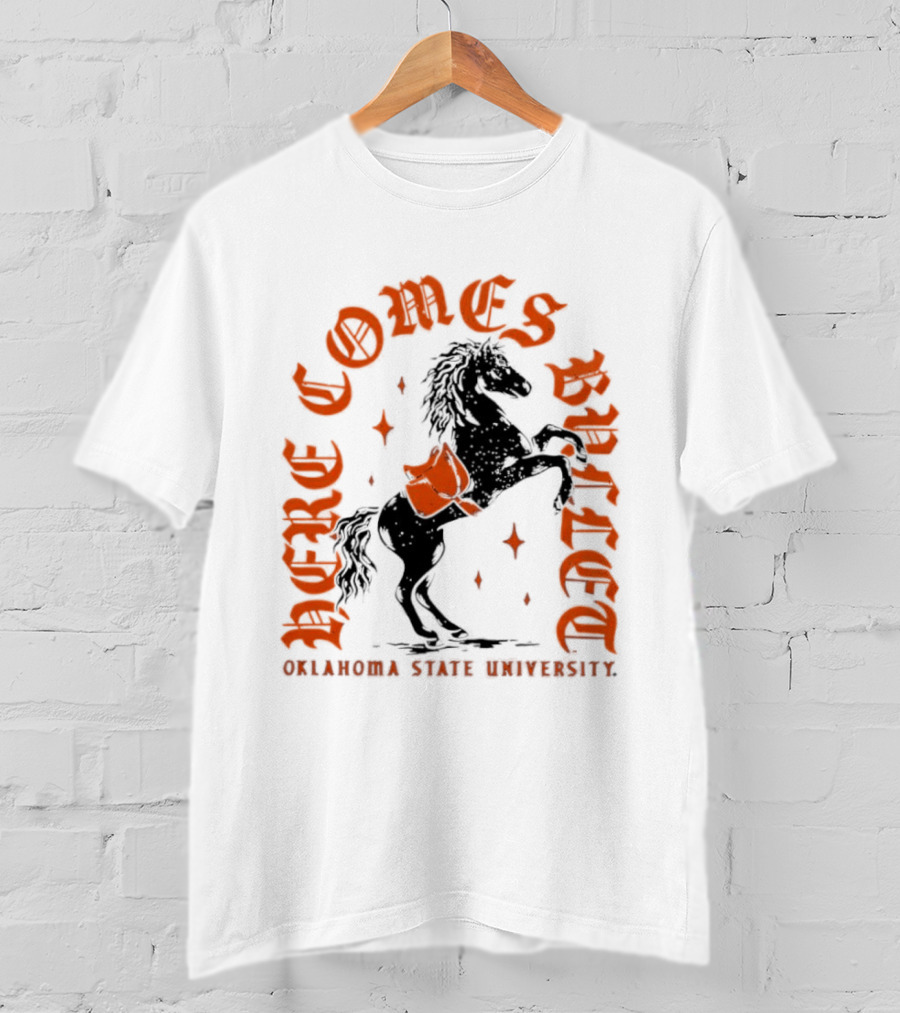 Oklahoma State University Here Comes Bullet Horse Riding Spirit T-Shirt