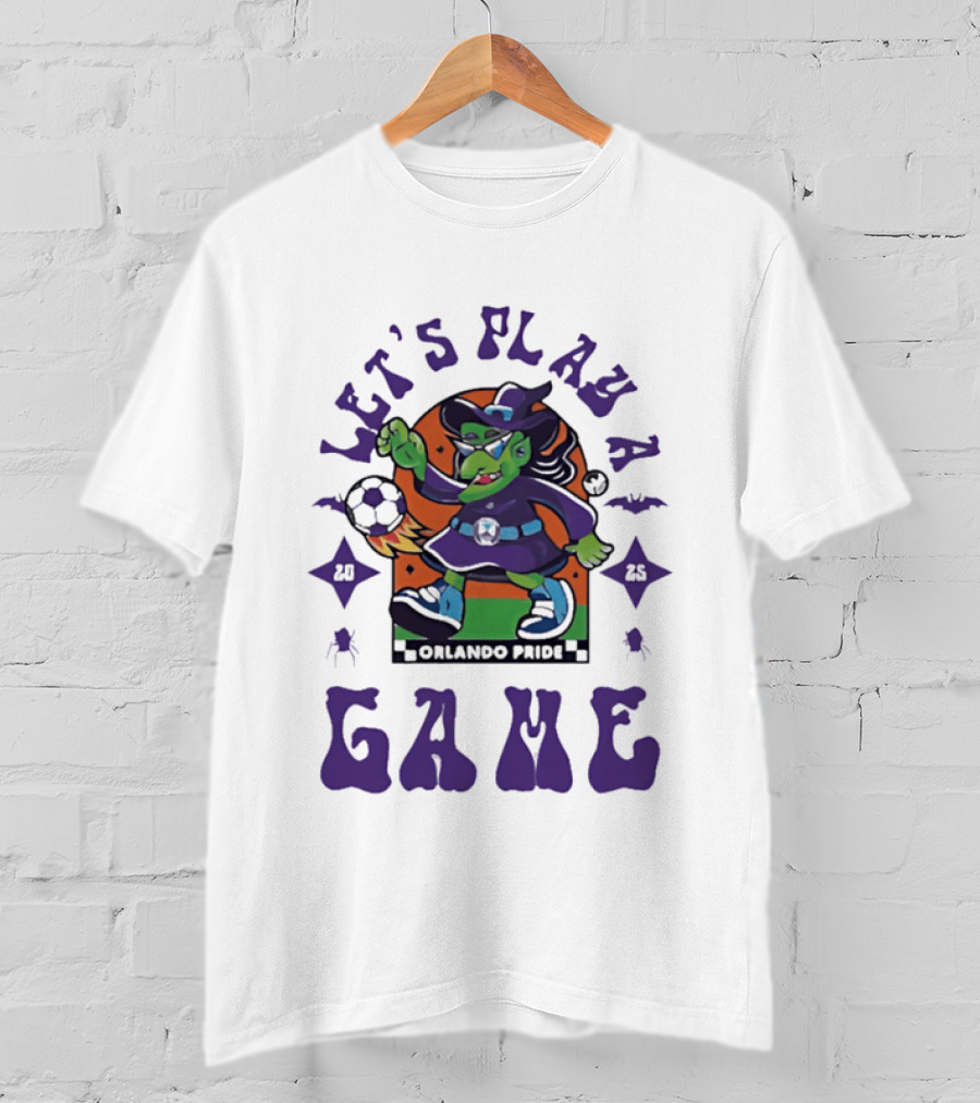 Orlando Pride Spooky Season 2025 Let's Play A Game Witch Soccer T-Shirt