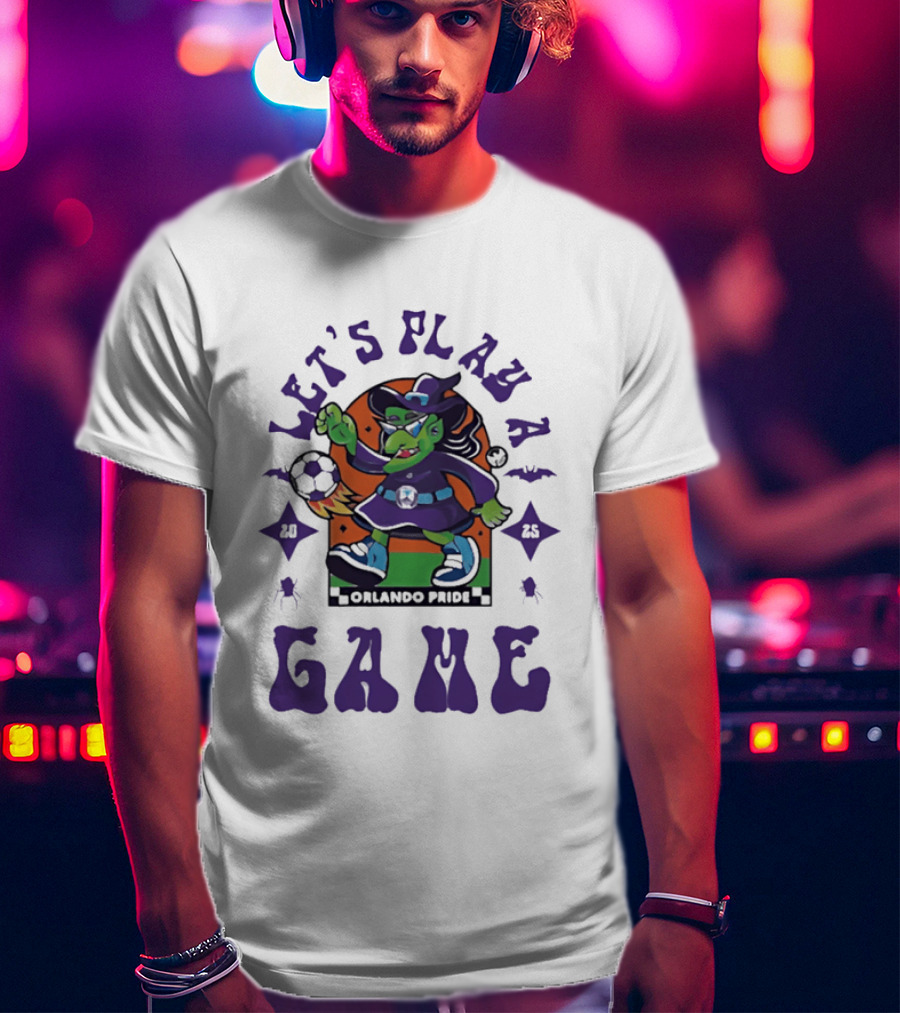 Orlando Pride Spooky Season 2025 Let's Play A Game Witch Soccer T-Shirt