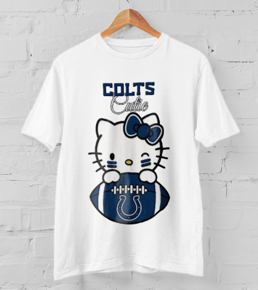 Indianapolis Colts Cutie Cartoon Cat Football Bow T-Shirt