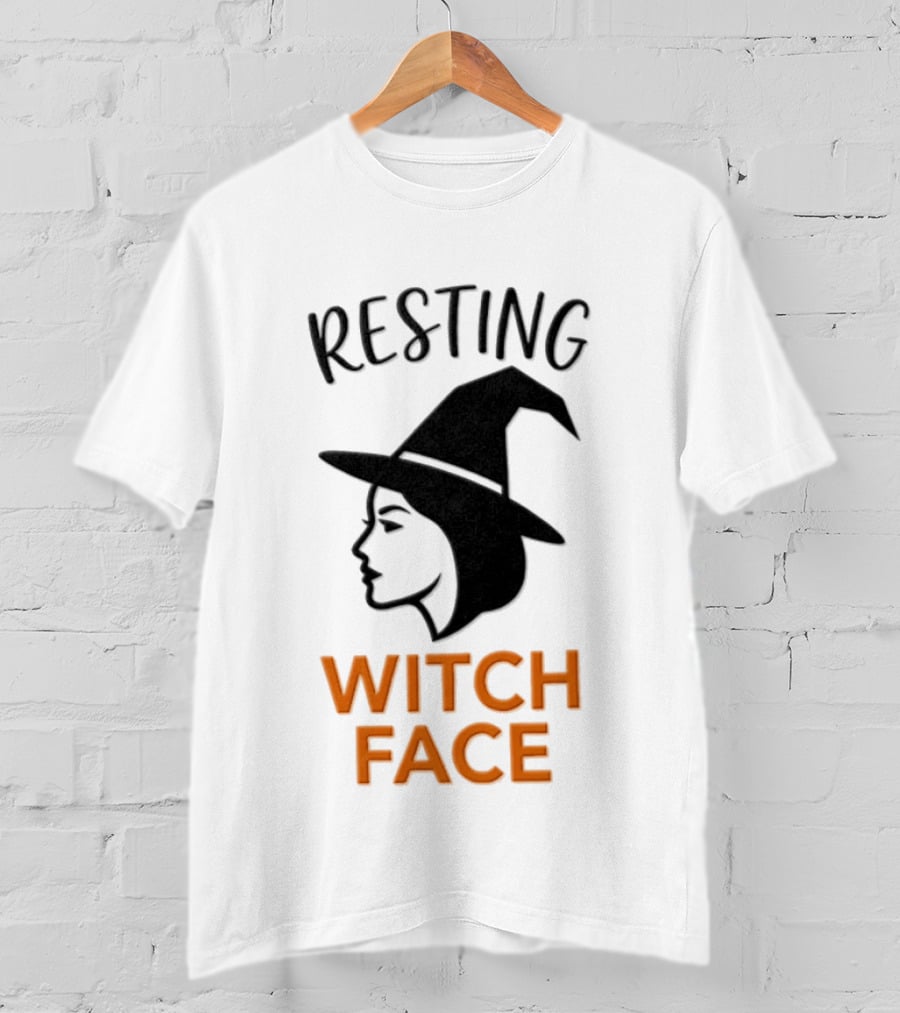 Resting Witch Face Halloween Witch Hat T-Shirt