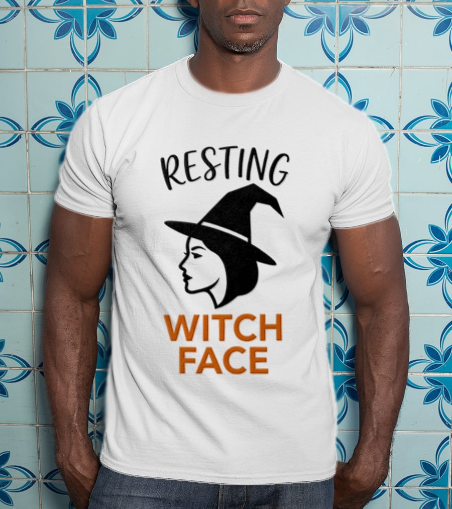 Resting Witch Face Halloween Witch Hat T-Shirt