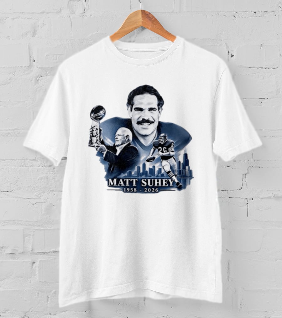 RIP Matt Suhey 1958 2026 Rest In Power With Trophy And Football Player T-Shirt