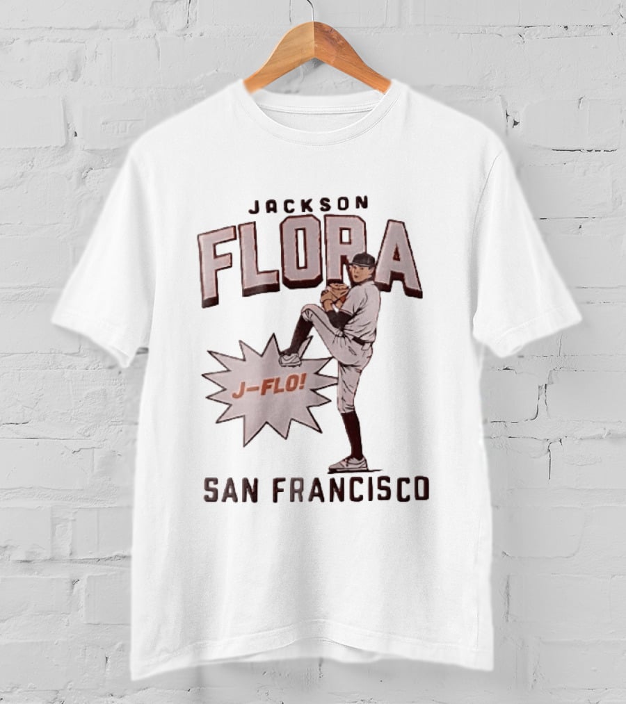 Jackson Flora J Flo Baseball Pitcher San Francisco Starburst T-Shirt
