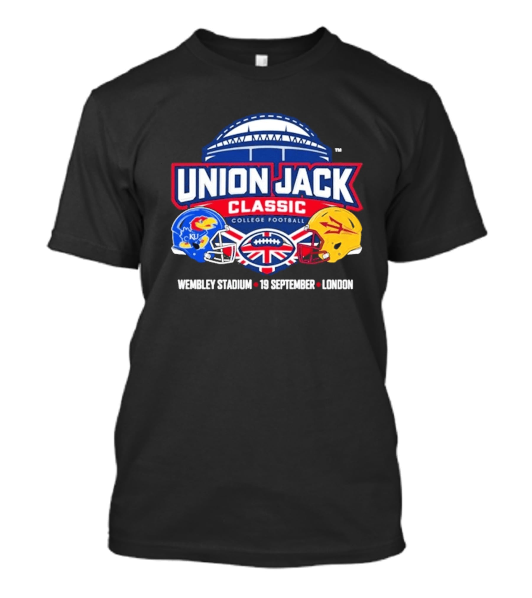 Union Jack Classic College Football Kansas Vs Arizona State Wembleу Stadium London 19 September 2026 T-Shirt