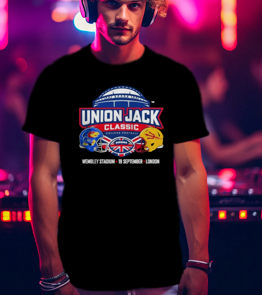 Union Jack Classic College Football Kansas Vs Arizona State Wembleу Stadium London 19 September 2026 T-Shirt