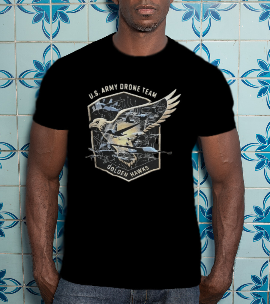U.S. Army Drone Team Golden Hawks UAV Aircraft Eagle Circuit Board T-Shirt