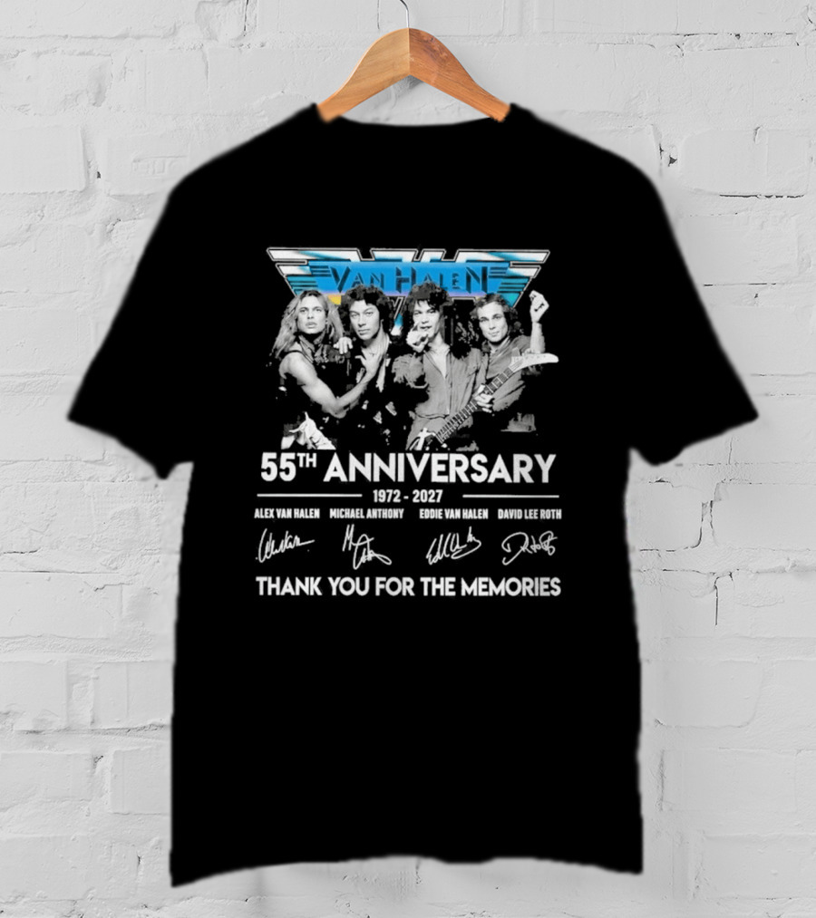 Van Halen 55th Anniversary 1972 2027 Thank You For The Memories Alex Eddie Michael David Signatures T-Shirt