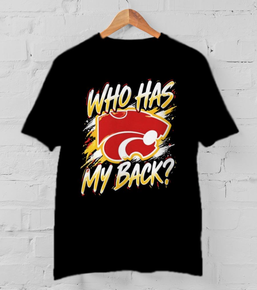 Wildcat Who Has My Back Bold Red And White Paw Print T-Shirt