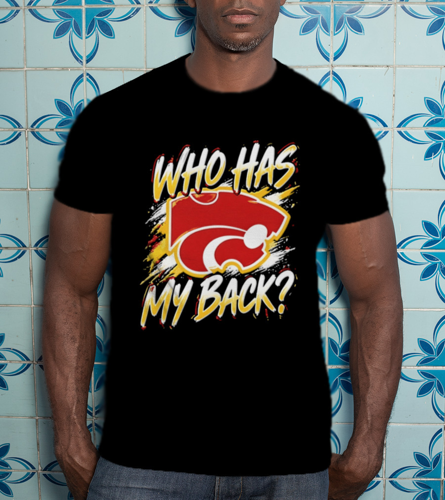 Wildcat Who Has My Back Bold Red And White Paw Print T-Shirt