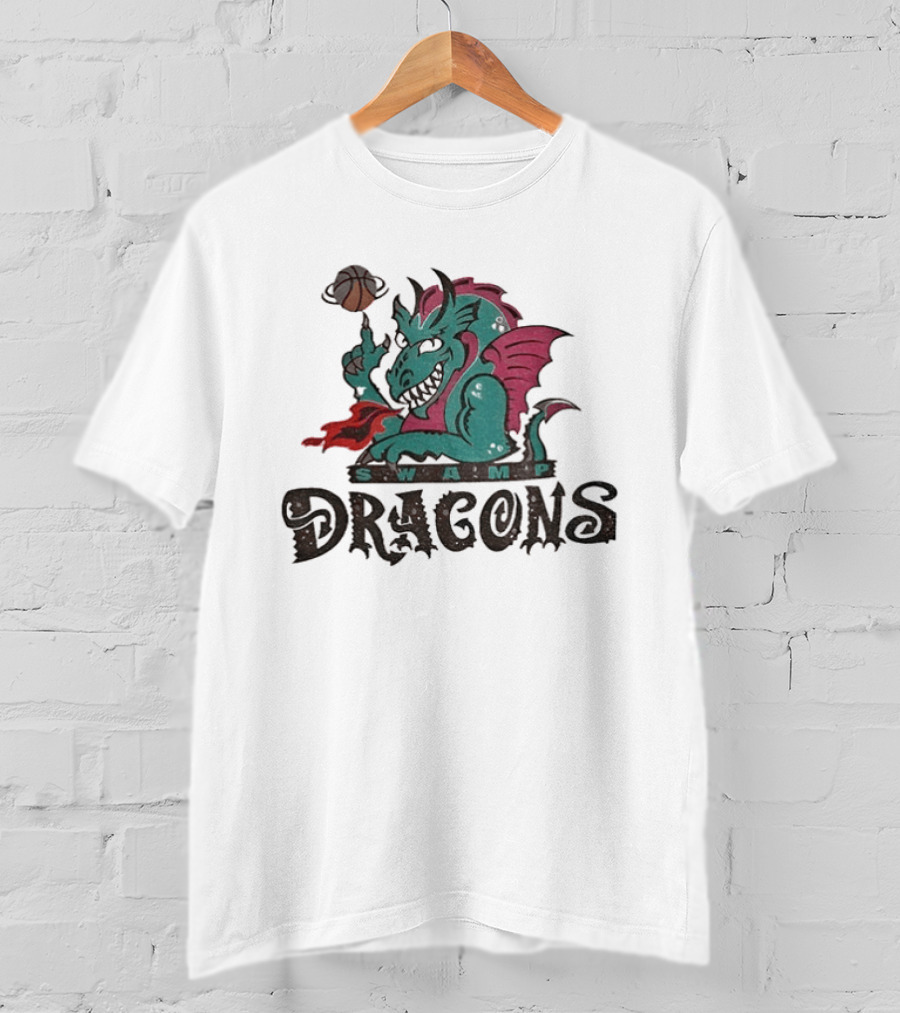 Swamp Dragons Basketball Fire Breathing Monster T-Shirt