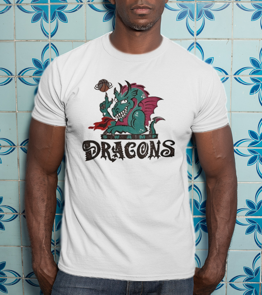 Swamp Dragons Basketball Fire Breathing Monster T-Shirt