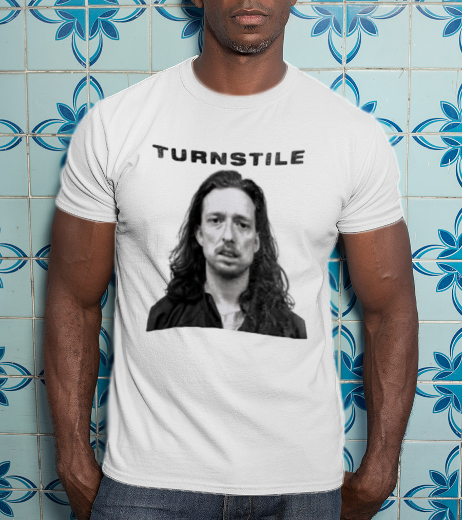 Turnstile Man Black And White T-Shirt