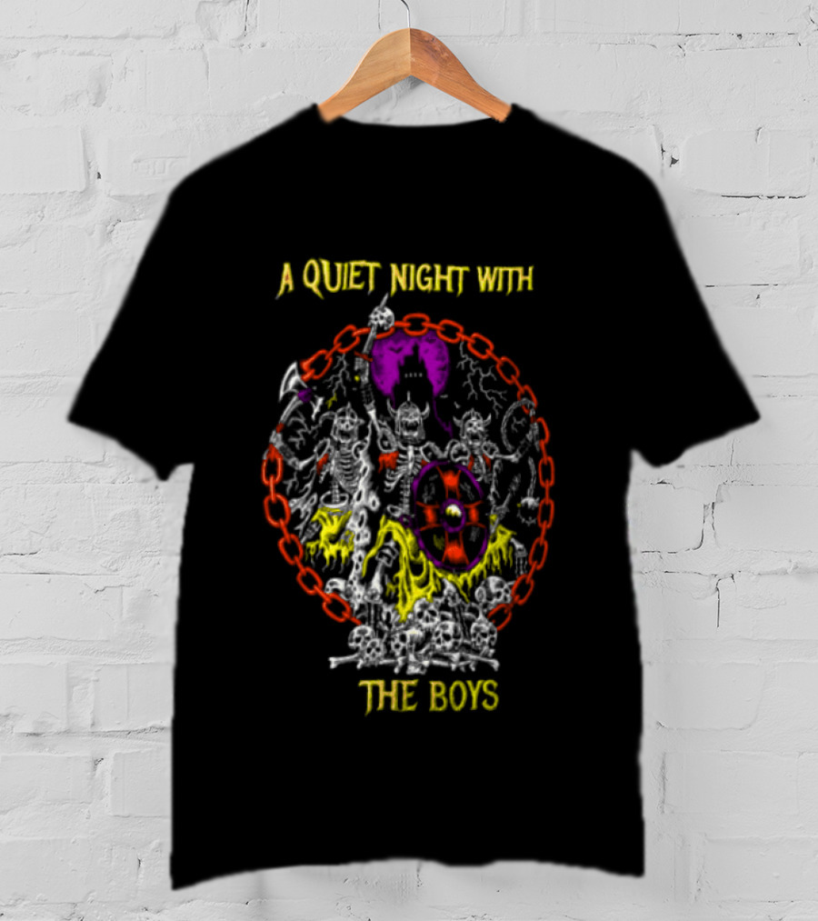 A Quiet Night With The Boys Skeleton Warriors Viking Horde T-Shirt