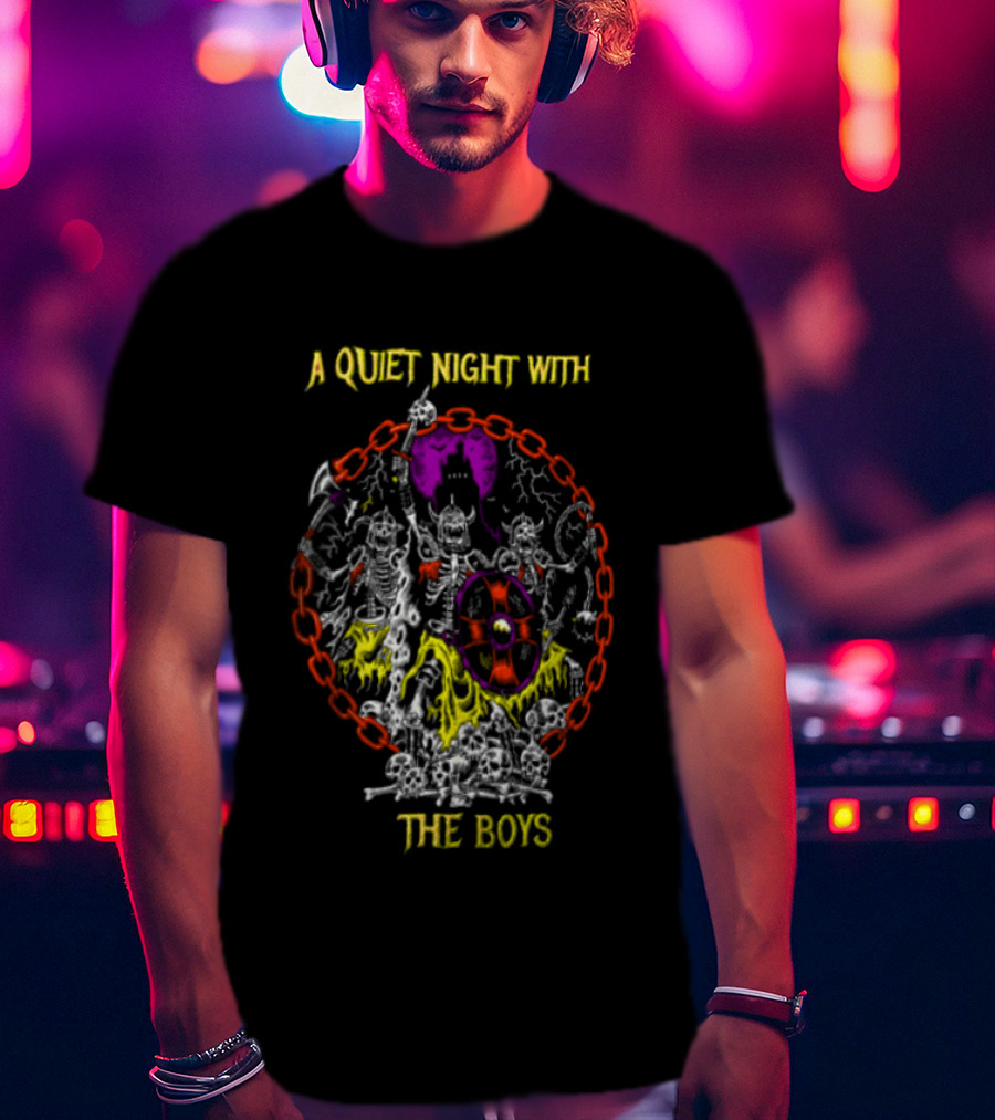 A Quiet Night With The Boys Skeleton Warriors Viking Horde T-Shirt