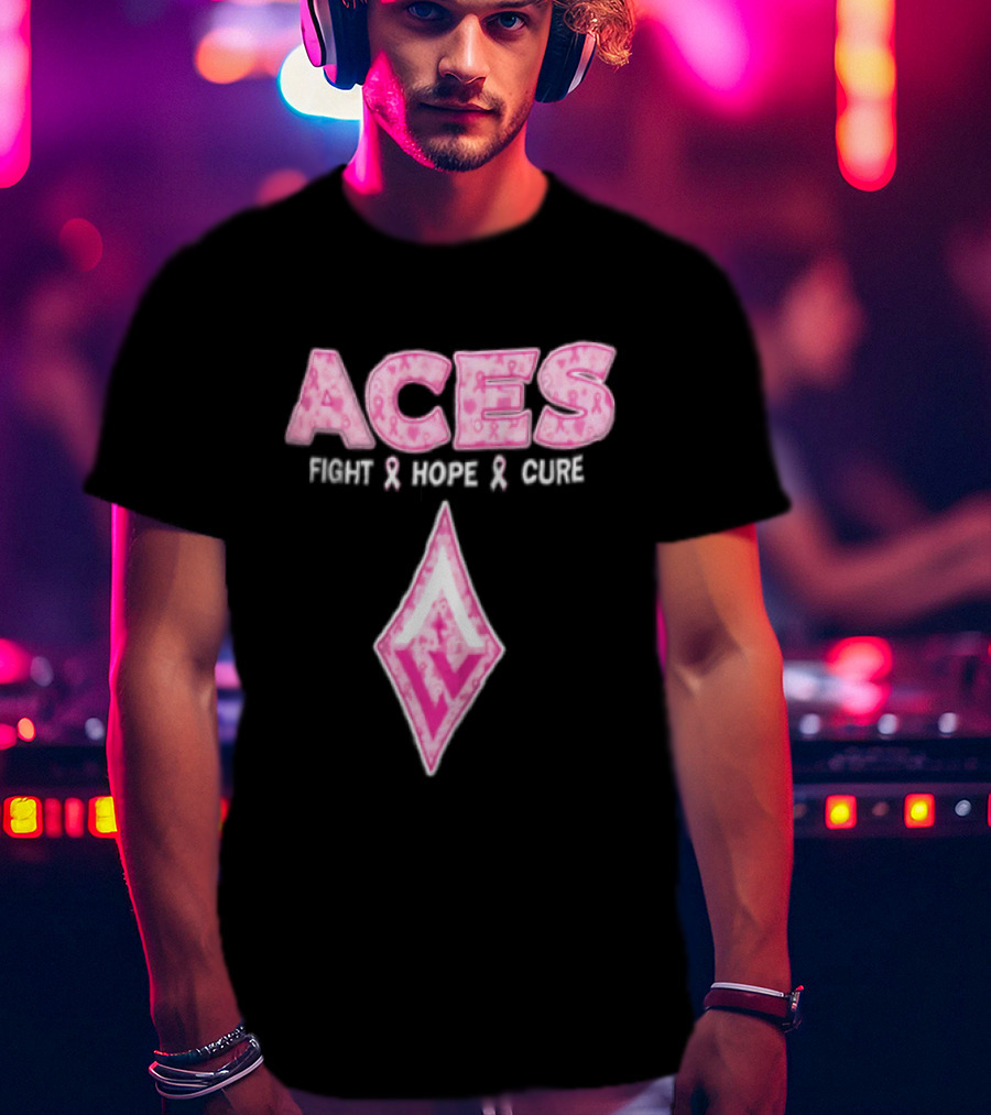 Aces Fight Hope Cure Pink Ribbon Las Vegas Aces T-Shirt