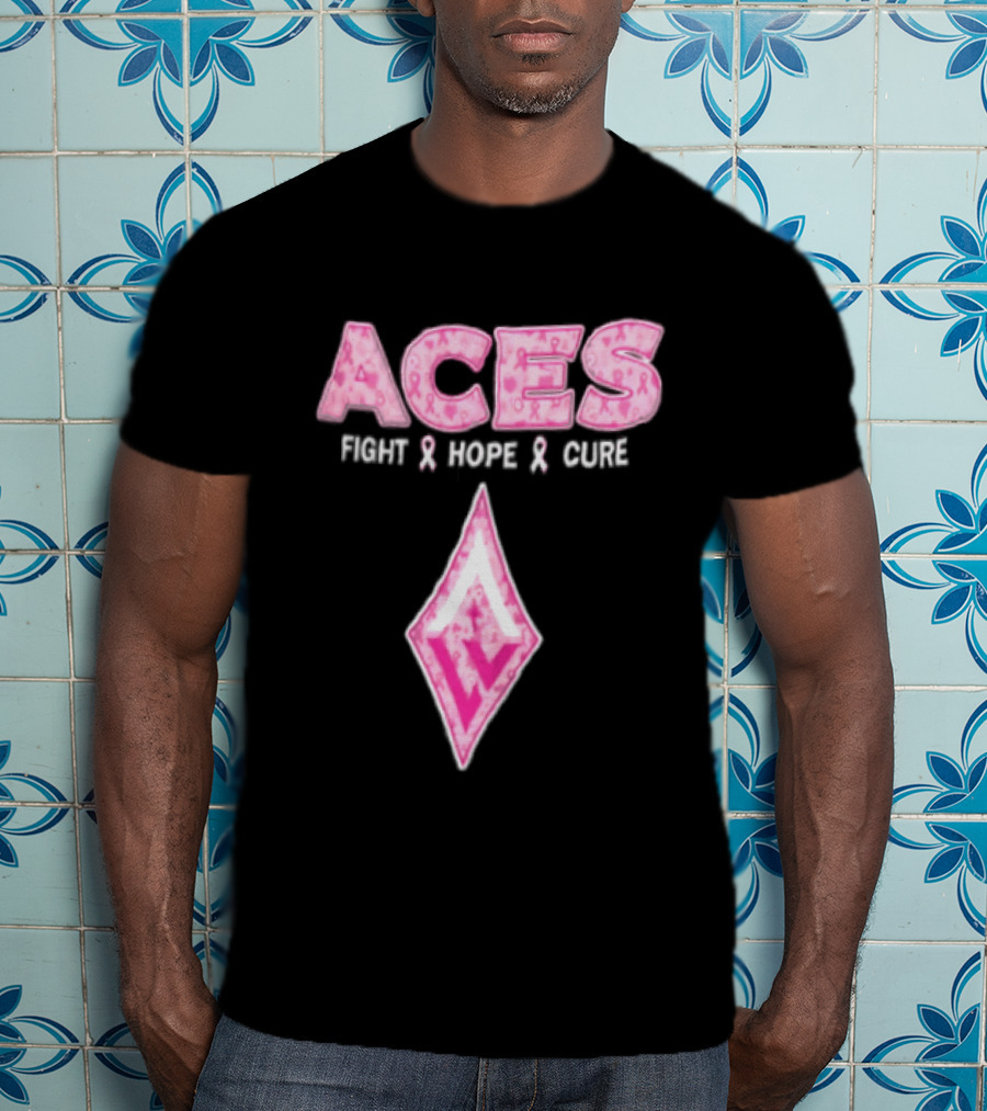 Aces Fight Hope Cure Pink Ribbon Las Vegas Aces T-Shirt