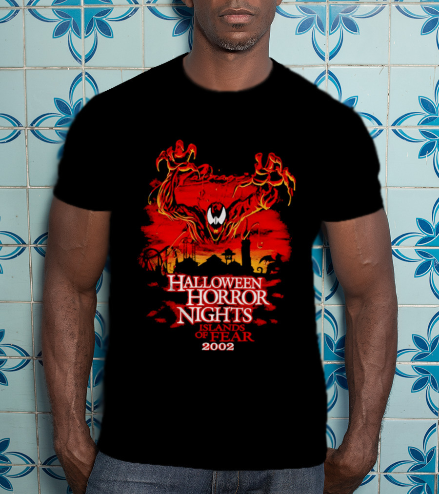 Carnage Halloween Horror Nights Islands Of Fear 2002 T-Shirt