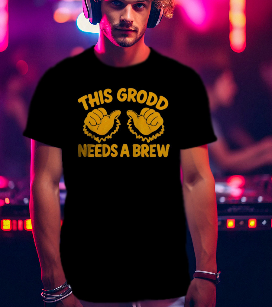 This Grodd Needs A Brew Funny Gorilla Grodd Thumbs Up T-Shirt