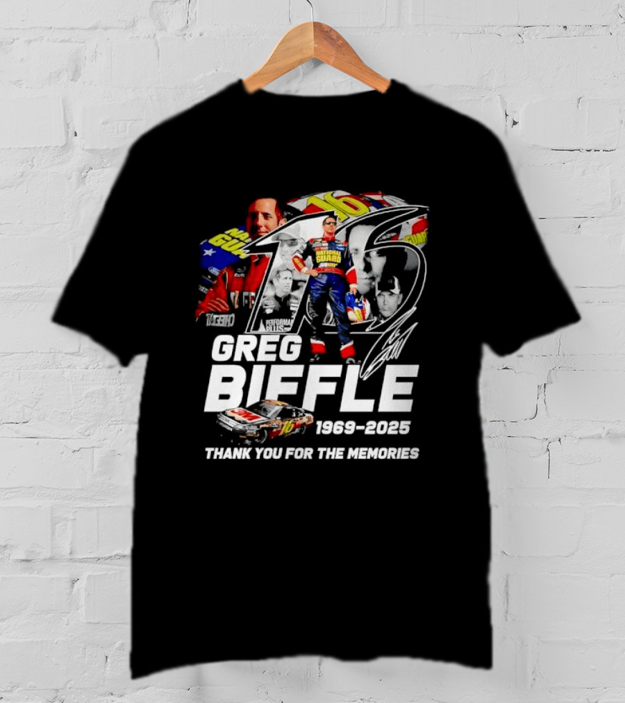 Greg Biffle 1969 2025 NASCAR Racing Career Thank You For The Memories T-Shirt