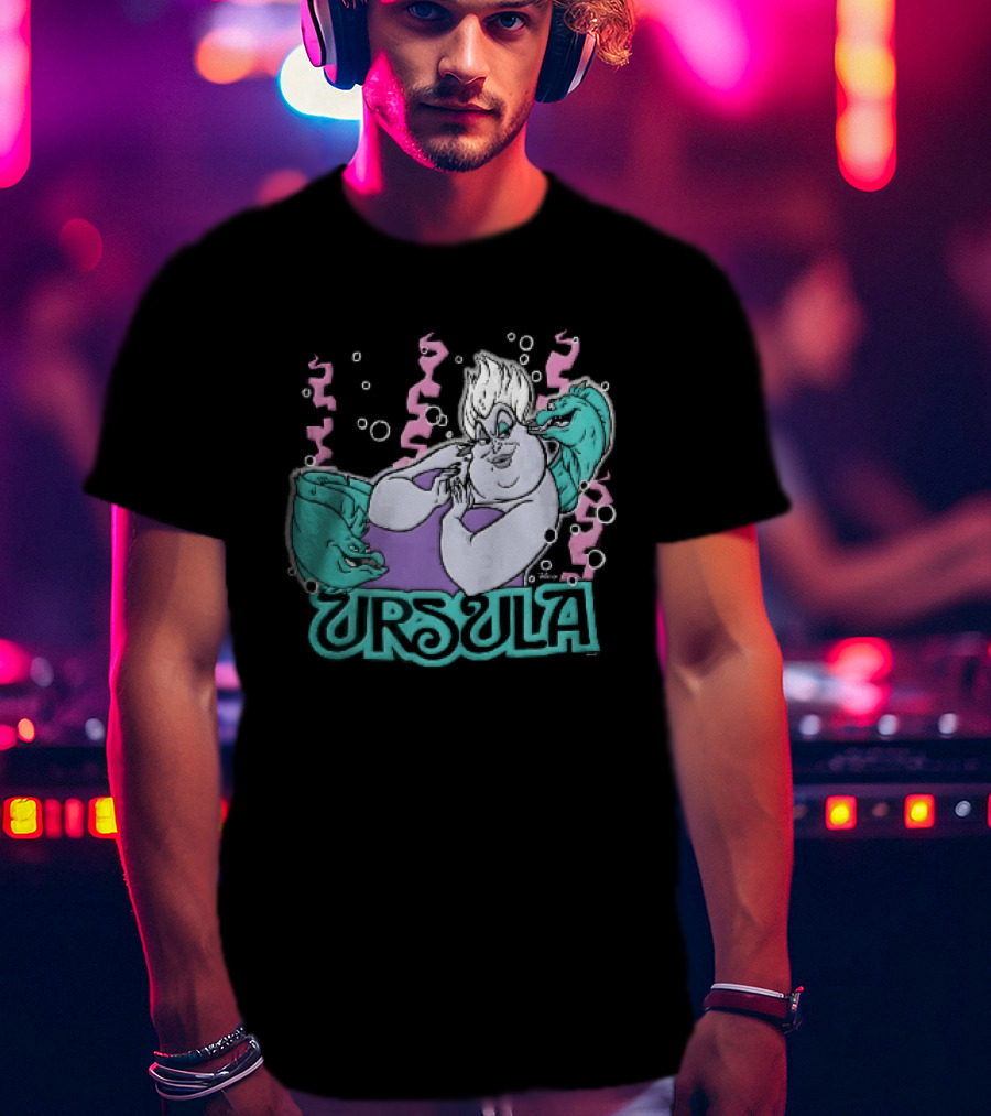 Disney Ursula Sea Witch Villain Eels Bubbles Seaweed T-Shirt