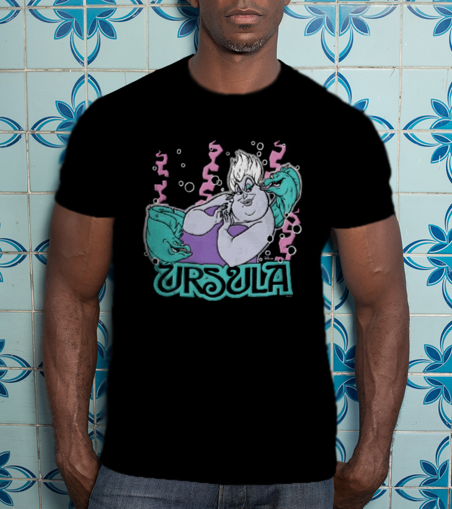 Disney Ursula Sea Witch Villain Eels Bubbles Seaweed T-Shirt