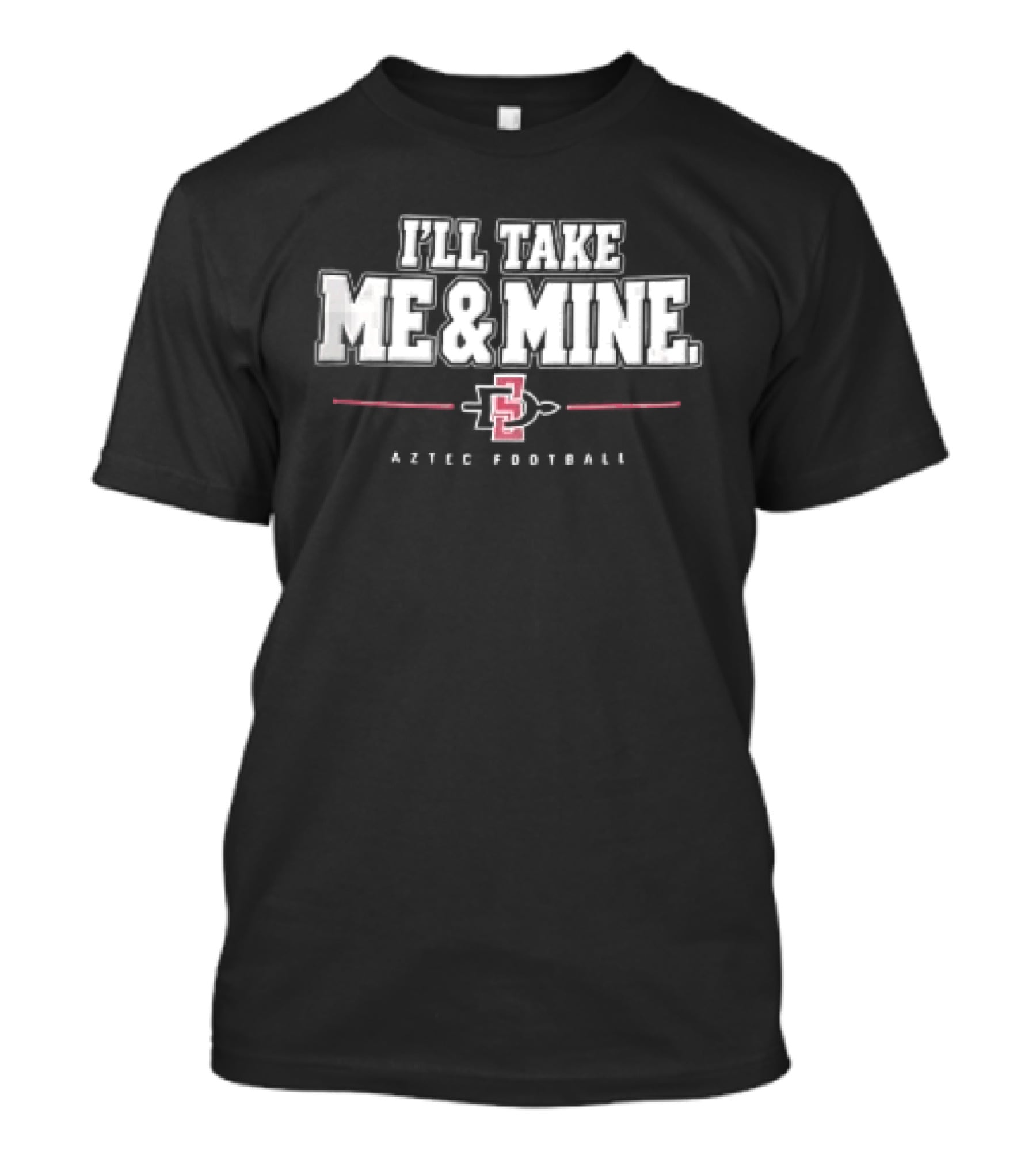 San Diego State Aztecs I'll Take Me And Mine Aztec Football Interlocking Monogram T-Shirt