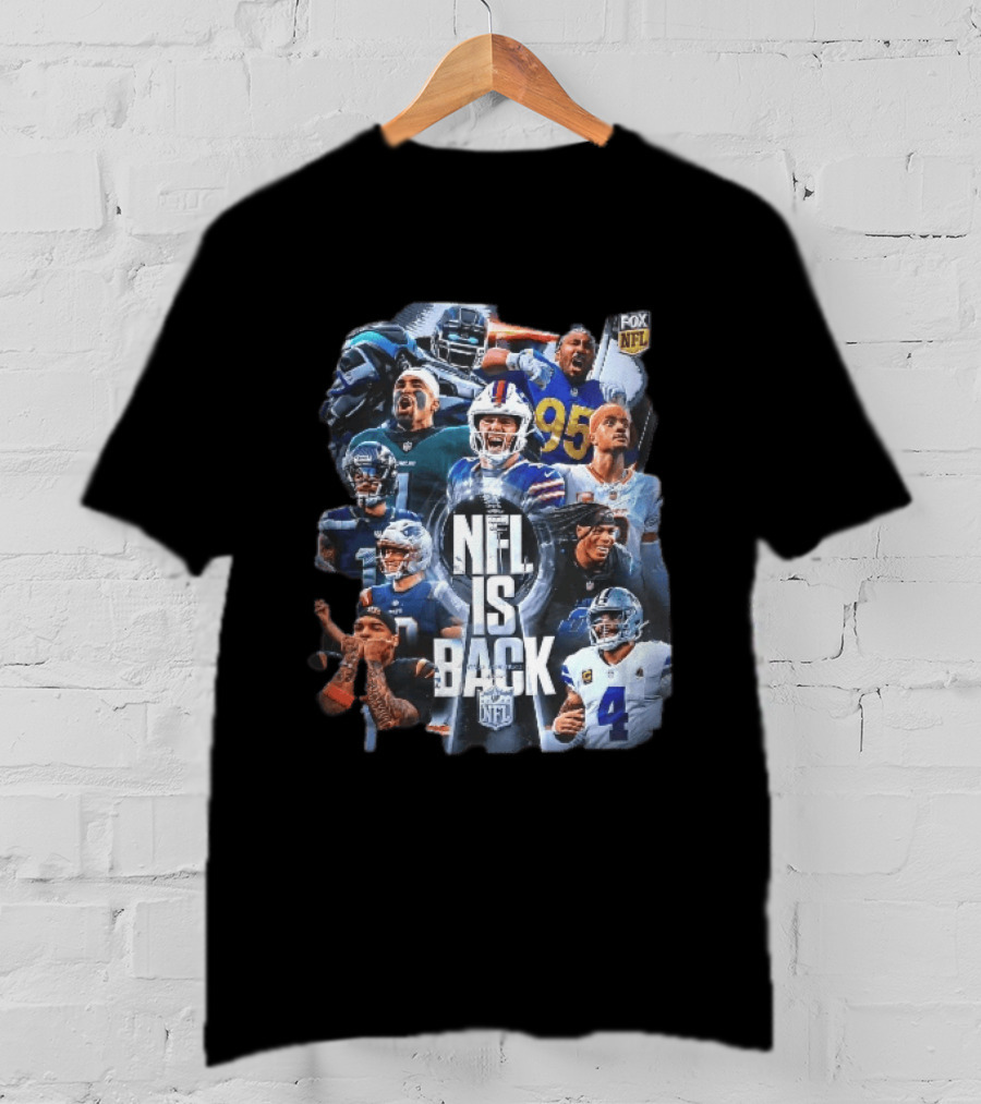 Fox NFL Is Back Vince Lombardi Trophy Football Player Collage T-Shirt