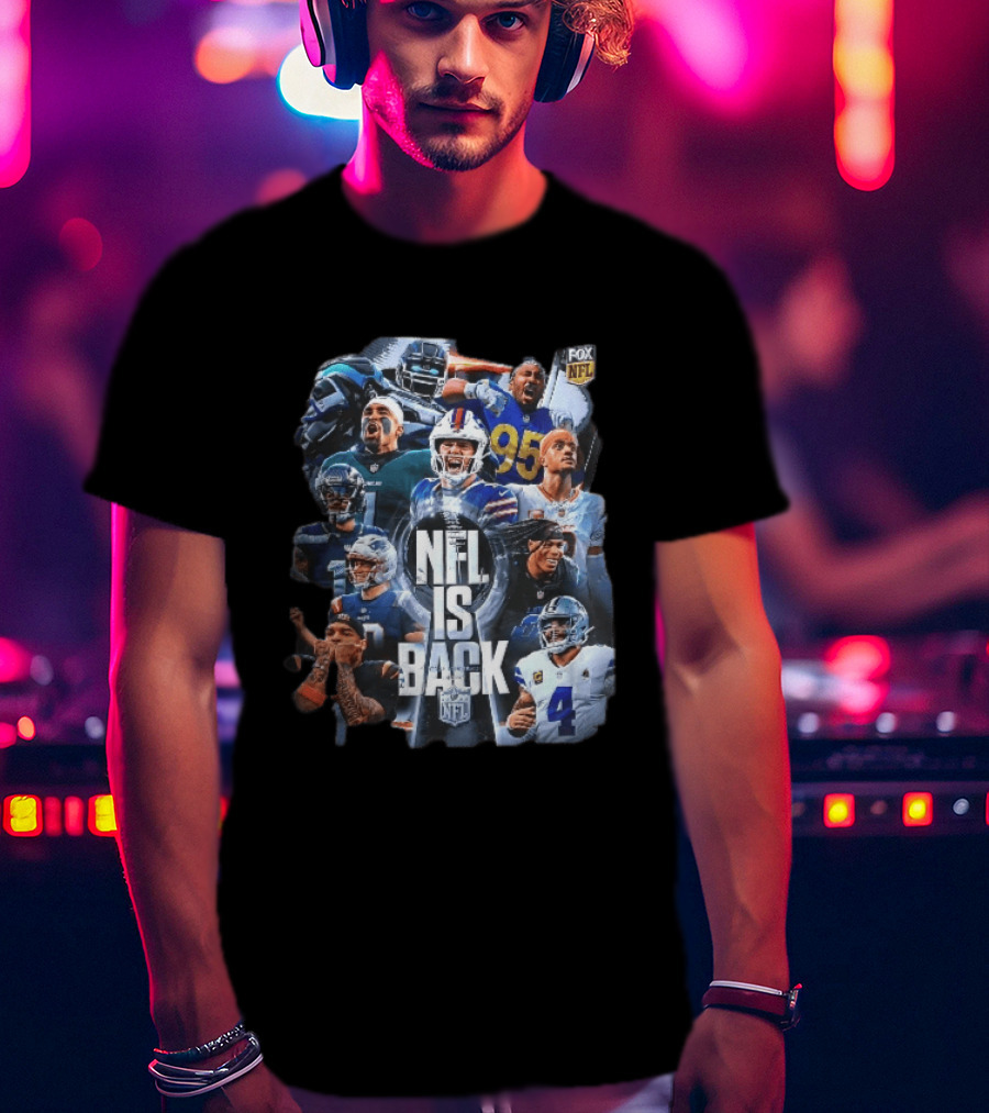 Fox NFL Is Back Vince Lombardi Trophy Football Player Collage T-Shirt